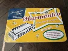 Harmonica Learn To Play Instruction Book Metal Tin Set Cleaned