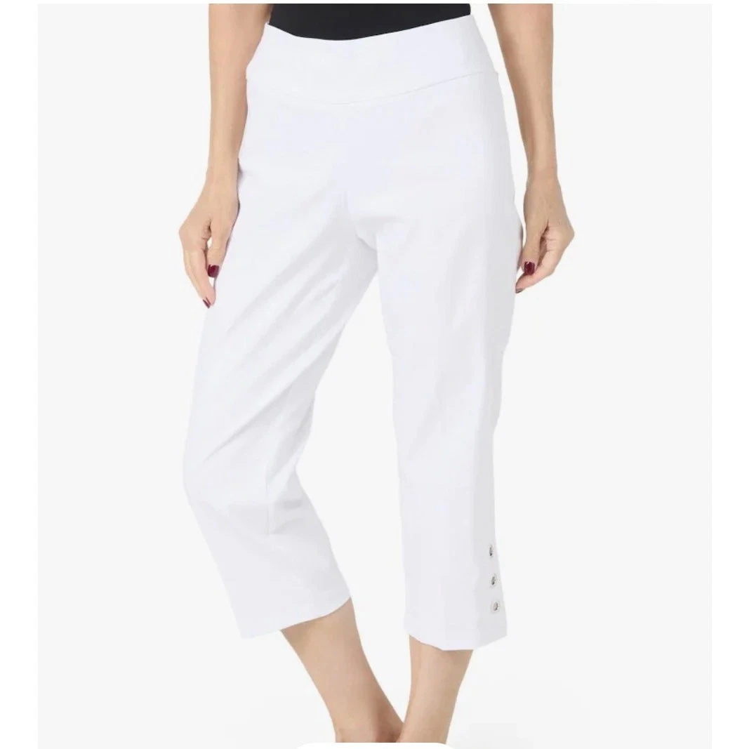 NWT ZAC & RACHEL Ultimate Fit Grommet Capri Pants L Coastal Beachy Spring
Opens in a new window or t