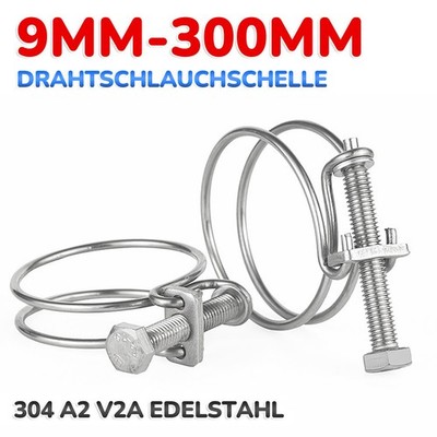 Drahtschlauchschelle Drahtschellen Schlauchschelle Spiralschlauch V2A Edelstahl