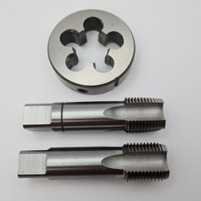 Schneideisen + Handgewindebohrer Set MF M3-M25 Feingewinde Gewindeschneider