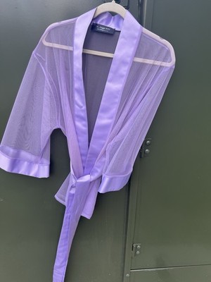 Unisex Satin Sheer Net Kimono Vibe Robe Made In NYC Size Medium