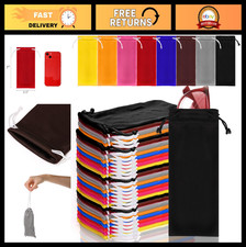80 Packs Microfiber Sunglasses Pouches - Soft Drawstring Glasses Cases, Multi-Co