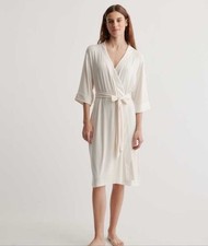 BNWT Quince Bamboo Jersey Robe IVORY Small Brand New Tags Discontinued Color