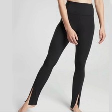 Athleta Aura Split Pant Black Size M Athletic Workout Athleisure Training Gym