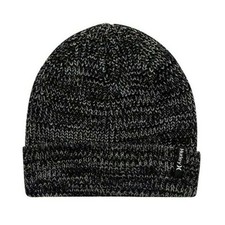 Hurley Knit Beanie Black Gray Max Cuff 2.0 Stocking Cap Heather One Size 25 NEW