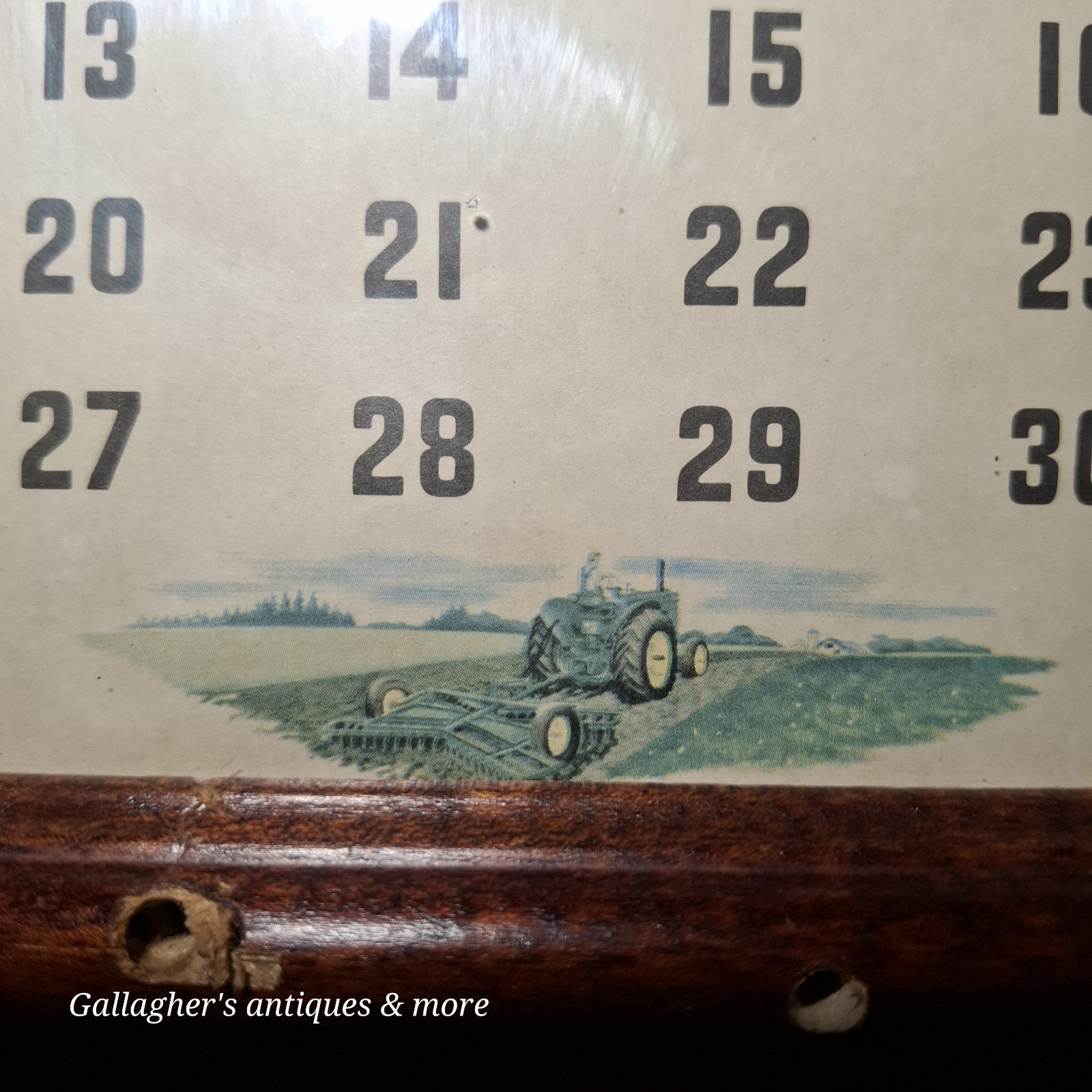Framed Vintage 1956 JOHN DEERE Calendar Model 60 Power-Steering Tractor & Bird