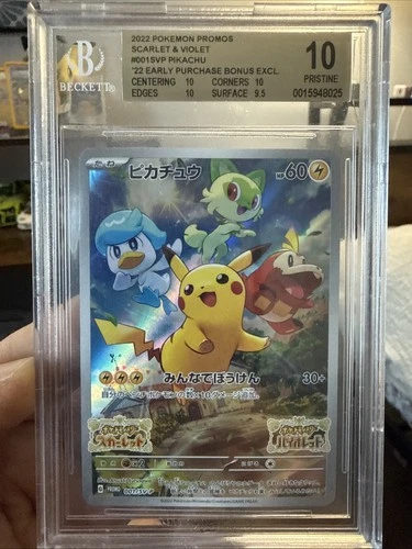 2022 Pokémon Promo SV Japanese '22 Early Purchase Bonus #001 SVP Pikachu BGS 10