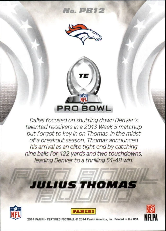 2014 Certified Pro Bowl Bound #12 Julius Thomas - FB - Image 2 of 2