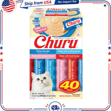 Churu Tuna Variety Pack Lickable Wet Cat Treats 40 Tubes