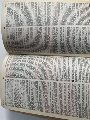 Holy Bible King James Version Bonded Leather A Nelson 1984 Words Of Christ Red - Foto 11 di 13