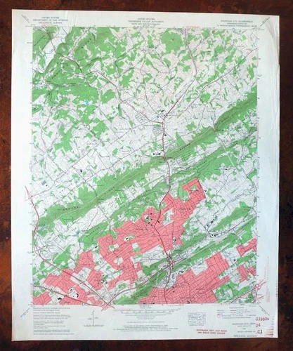1968 USGS Topographic Map: Fountain City, Knoxville, Tennessee (Vintage Print) - product listing photo