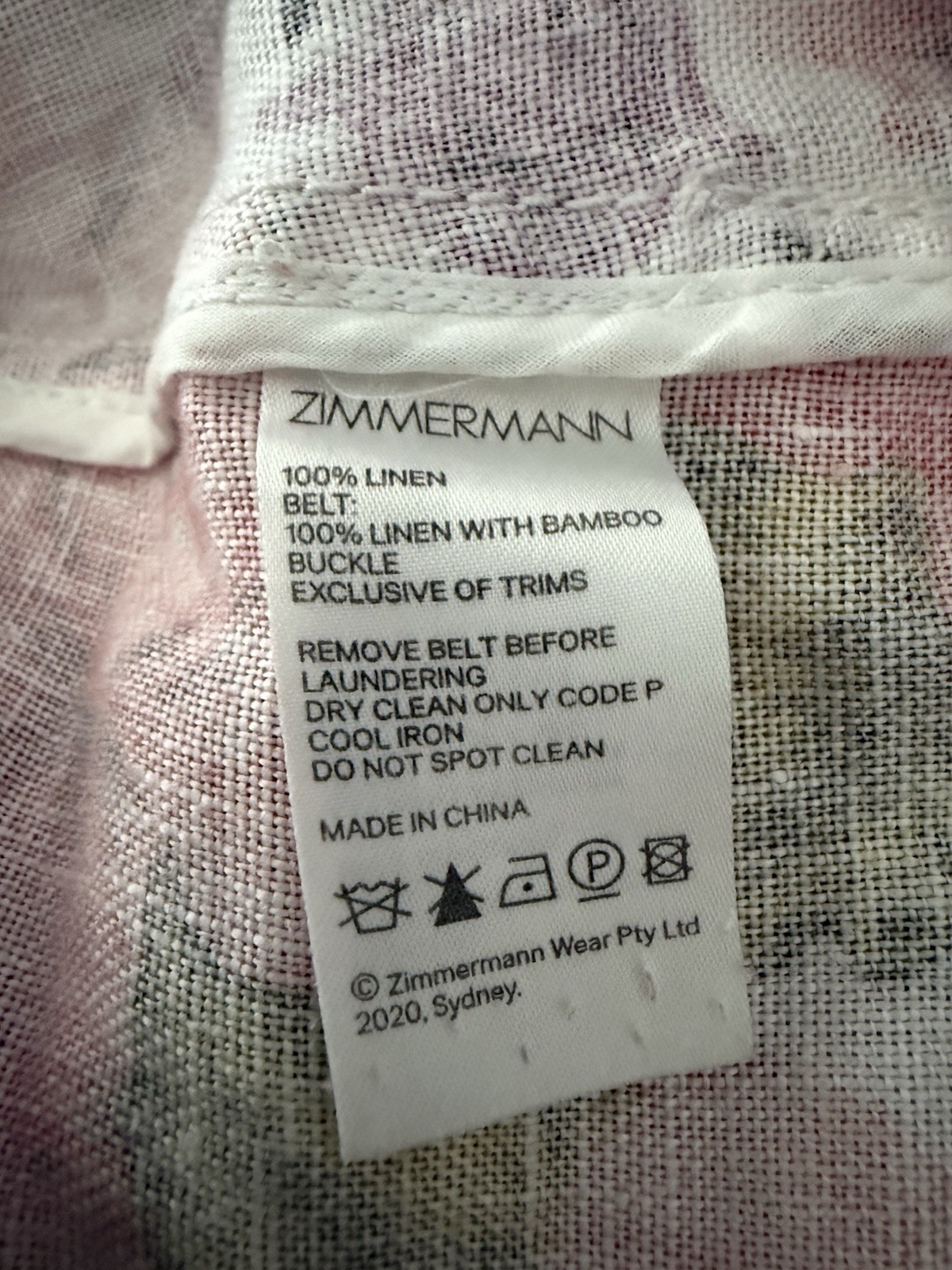 ZIMMERMANN Size 1 POPPY BELTED SAFARI JUMPSUIT IN CRIMSON FLORAL RRP$850