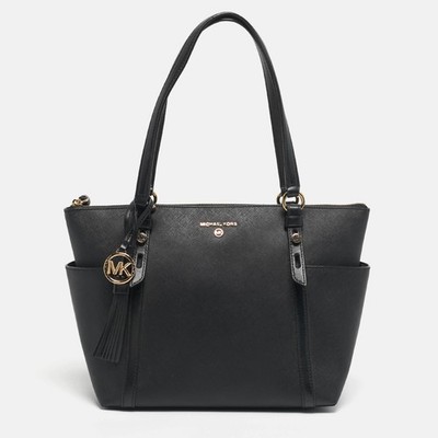 Michael Kors Tasche schwarz Leder Medium Sullivan Reißverschluss oben