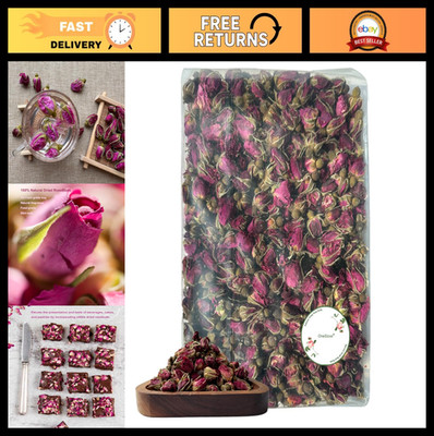 Dried Rose Petals & Buds - 1 lb Food Grade for Tea, Baking, Essential Oils, Wedd