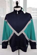 United Colours Of Benetton Mens Navy Blue /Green Casual Track Jacket Size XL New