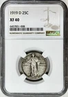 1919 D STANDING LIBERTY QUARTER NGC XF40