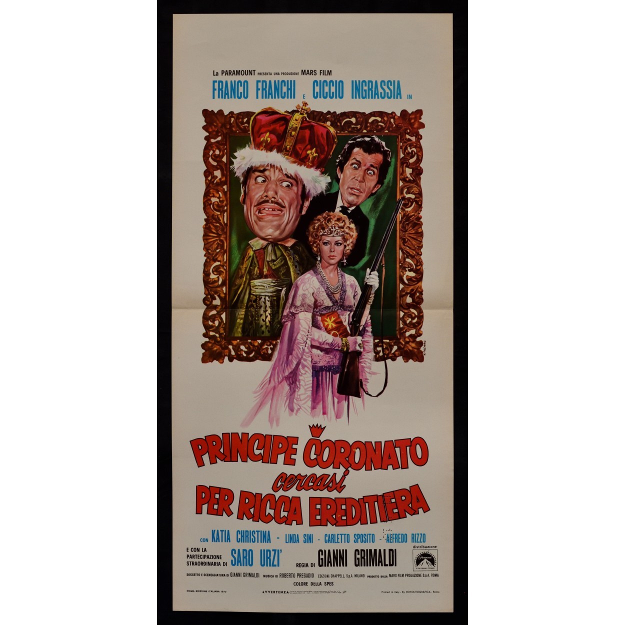 Locandina originale film Principe coronato cercasi per ricca ereditiera (1970) - Regia di Giovanni Grimaldi