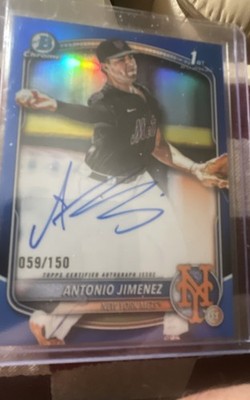 2025 Bowman Draft Chrome Auto Antonio Jimenez #CPA-AJ True Blue 053/150 RC Mets