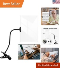 5X Magnifying Glass with Clip for Reading, 10x6 inch Large Full Page Magnifie...