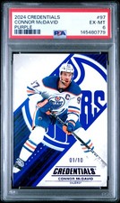 2024 UPPER DECK CREDENTIALS PURPLE #97 CONNOR MCDAVID 1/10 PSA 6