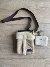 Ugg Australia Set Donna Portamonete Beige Pelle di Pecora e Borsa a Tracolla