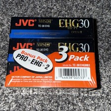 3 JVC EHG Hi-Fi Compact VHS-C Camcorder Tapes 2x TC-30, 1 TC-30 PRO Sealed