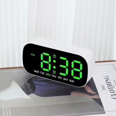 LED Large Display Electric Digital Alarm Clock with Battery Backup and Snooze