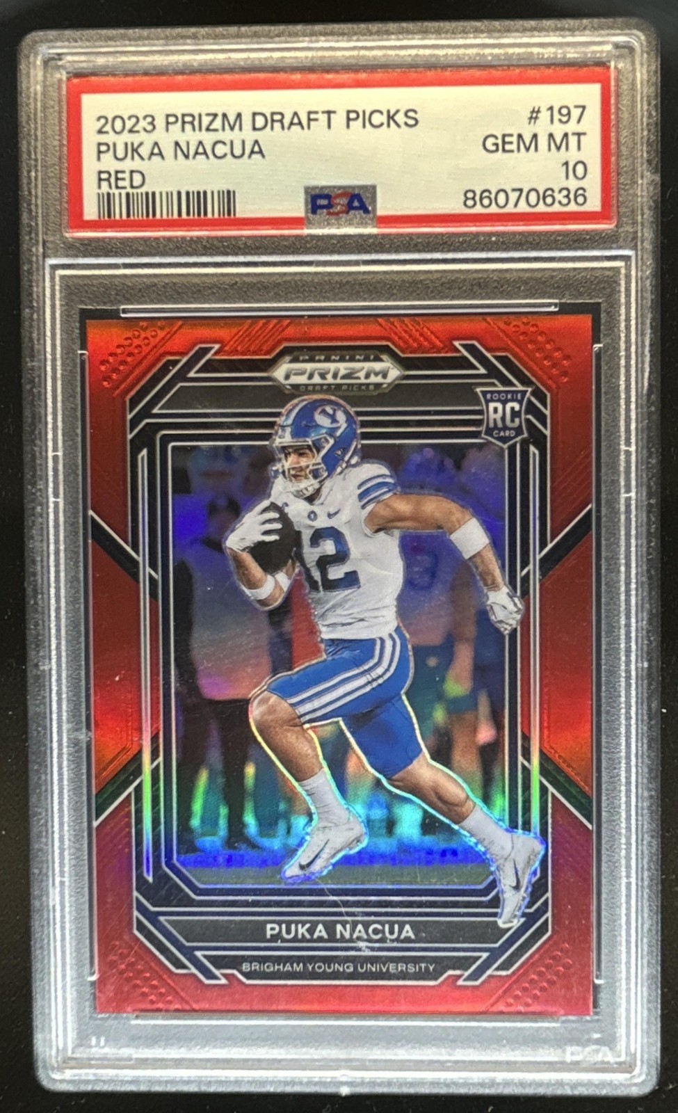 2023 Panini Prizm Draft Picks Puka Nacua RC Prizm Red Rookie #/299 PSA 10