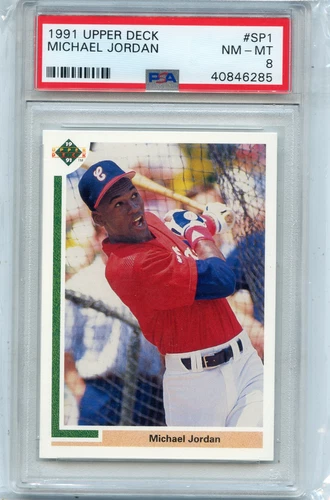 1991 UPPER DECK #SP1 MICHAEL JORDAN BASEBALL "ROOKIE CARD RC" - PSA 8 (46285)