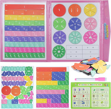 Magnetic Fraction Educational Puzzle with Fraction Tiles  Circles, Math Manipul