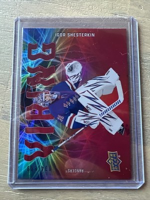 ✅ 2025-26 Upper Deck Series 2 -  Vibing RED /199 Insert Igor Shesterkin NY RARE