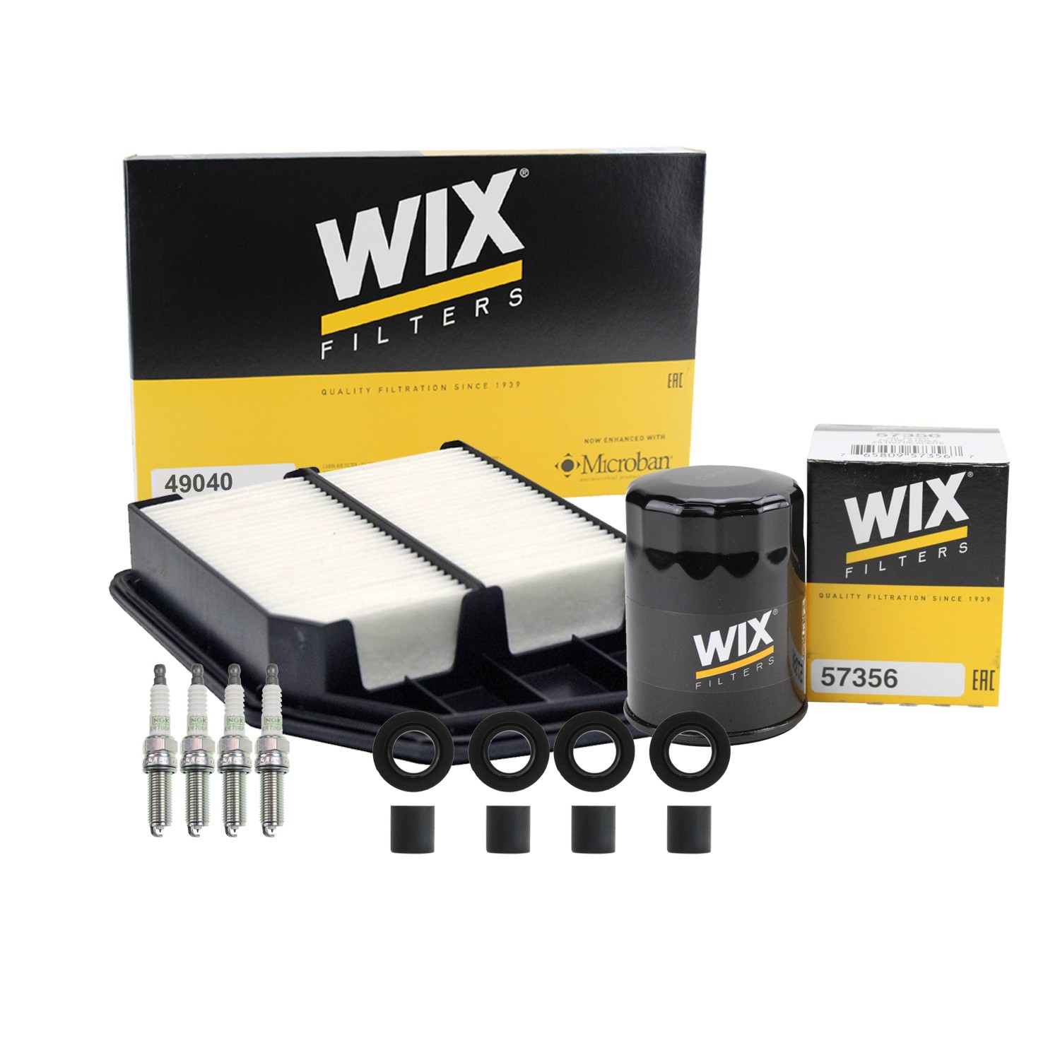 Wix Tune Up Kit NGK 4 Spark Plug  Coil Boot Kit for Accord Crosstour 2.4 L4 Gas