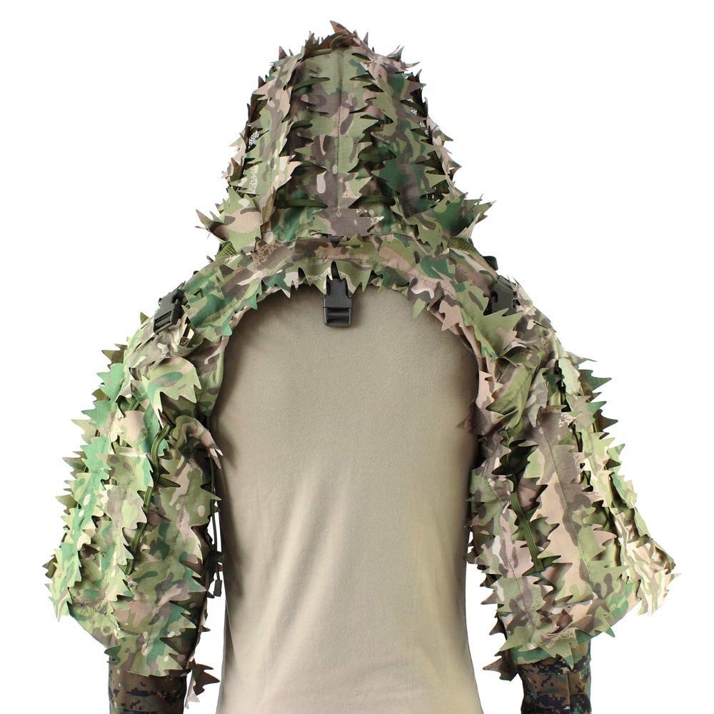3D Laser-Cut Leaves Tactical Ghillie Viper Hood | Sniper