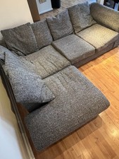 Sectional Sofa L-Shaped Corner Sofa In Dark Grey Fabric
