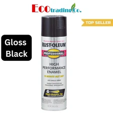 Rust-Oleum Professional High Performance Enamel Spray Paint, Gloss Black - 15 oz