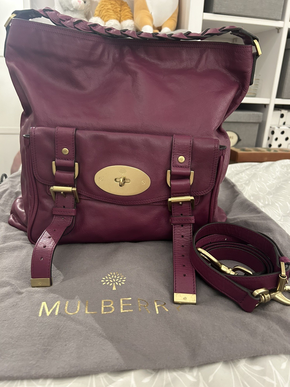 Mulberry Alexa Hobo In Plum Soft Buffalo Leather