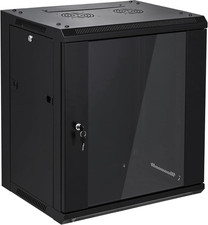 12U Wall Mount Server Cabinet with Locking Glass Door