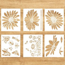 BOXOB 6pcs Large Flower Stencils for Painting, 12x14in Jumbo Floral... 