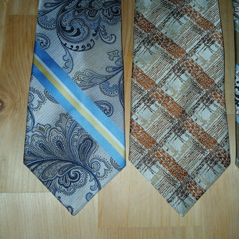 Corbata ancha vintage BRITTANIA Liebert años 70 a rayas discoteca ancha lote retro moda Foto 2 de 4