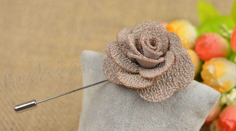 10x Men Nice Lapel Flower Daisy Boutonniere Stick Brooch Pin Suit Wedding Accs r - Image 4 of 4