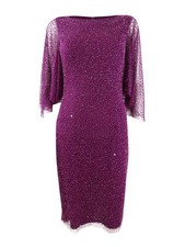 Adrianna Papell Women's Embellished Sheath Dress 4, Wildberry 