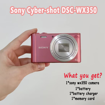 English Sony Cyber-shot DSC-WX350 Pink Digital Camera 18.2MP 20x