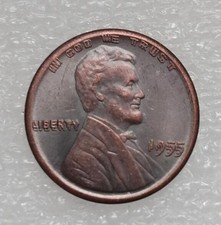 As shown in the figure1955 Wrong version Lincoln Wheat Cent Penny Rare Sought