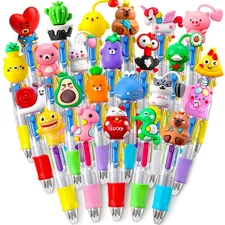 40Pcs Mini Multicolor Pens in One 4-in-1 Cute Pens Bulk for Kids, Ballpoint P...