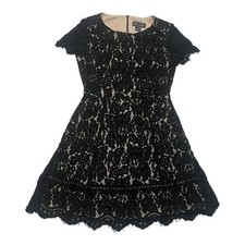 Elegant Black Lace Dress - Size 6