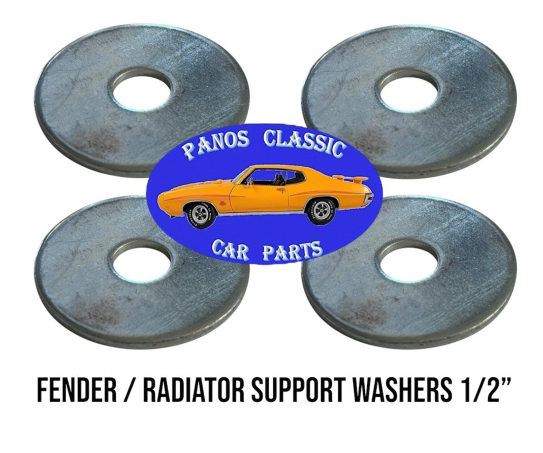 Fender Radiator Support Washers 1/2" ID x 2" Outside Dia. Zinc Finish 4pcs #860