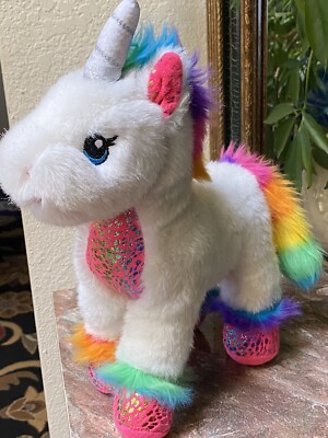Build A Bear Workshop White Rainbow Magic Shimmer Unicorn Plush Stuffed Animal