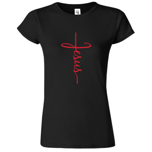 T-shirt Gesù Croce Donna Fede Cristiano Religiosa Bibbia Cristo Chiesa Maglietta Nuova - Foto 17 di 36