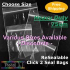 <!--F#f_0-->Many Sizes ReSealable Zip Lock Click Seal Bags Poly Heavy Duty 75um #RB7N<!--F/-->