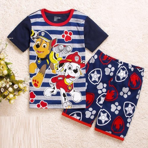 Kids Boys Cartoon PAW Patrol Pyjamas Short Sleeve T-Shirt Shorts Set Sleepwear - Picture 9 of 10